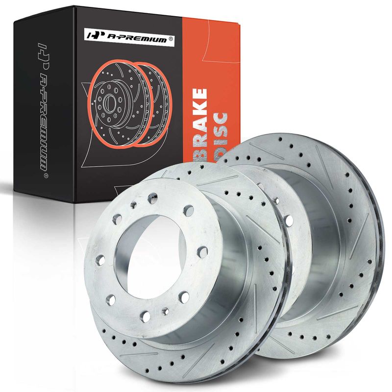 Rear Drilled Brake Rotors for Chevy Silverado 2500 HD GMC Sierra 2500 HD 11-21