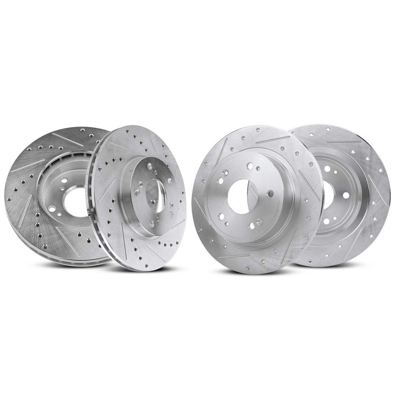 Front & Rear Drilled Brake Rotors for Honda Accord 2005-2017 L4 2.4L Civic 2015