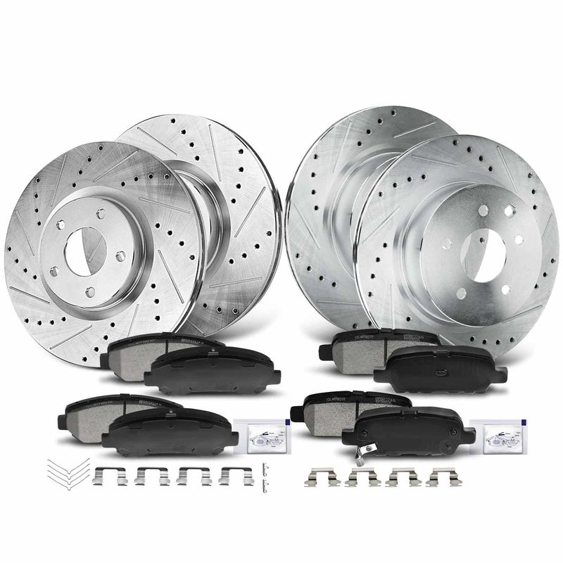 Front & Rear Drilled Rotors & Ceramic Brake Pads for Nissan Maxima 3.5L