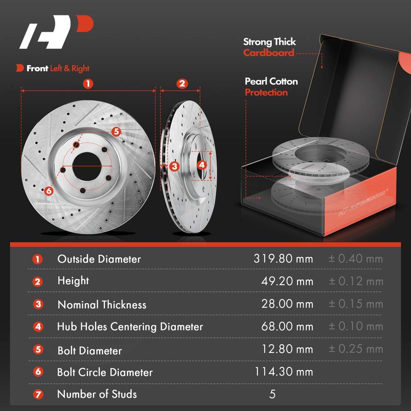 Front & Rear Drilled Rotors & Ceramic Brake Pads for Nissan Maxima 3.5L