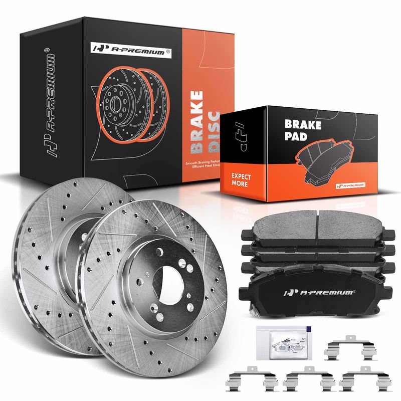 Front Drilled Rotors & Ceramic Brake Pads for Acura MDX 2003-2006 V6 3.5L