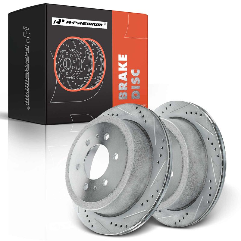 Rear Drilled Brake Rotors for Ford F-150 04-11 Lincoln Mark LT 06-08 6 Lug