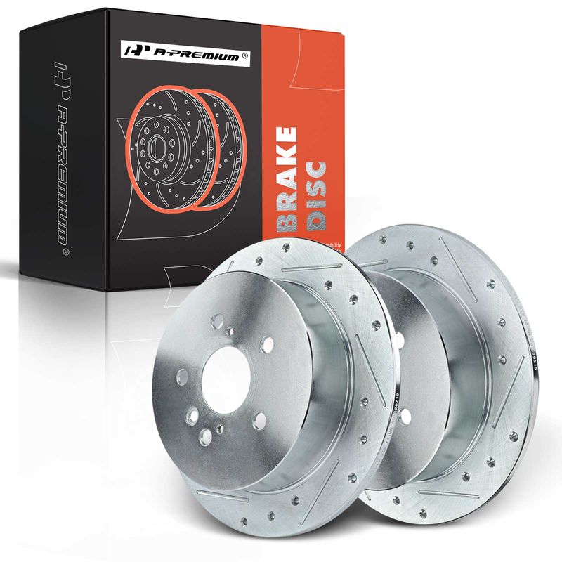 Rear Drilled Brake Rotors for Toyota Sienna 2004-2010 V6 3.3L 3.5L