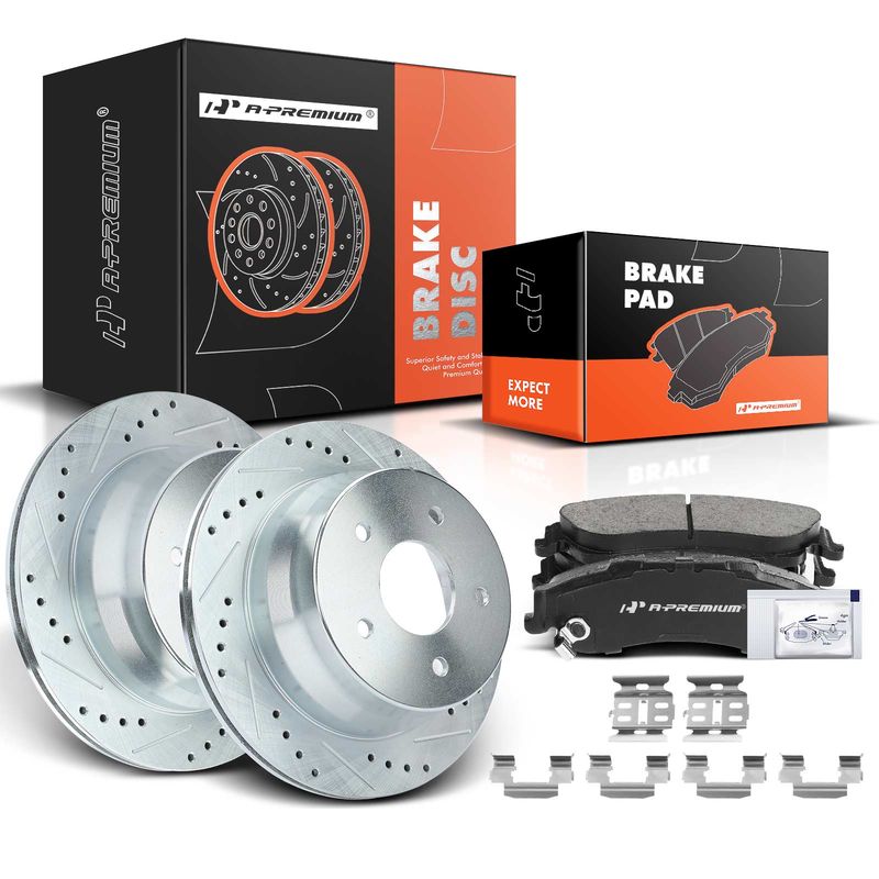 Rear Drilled Rotors & Ceramic Brake Pads for Chevy Blazer S10 GMC Jimmy Isuzu