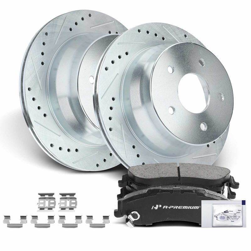 Rear Drilled Rotors & Ceramic Brake Pads for Chevy Blazer S10 GMC Jimmy Isuzu