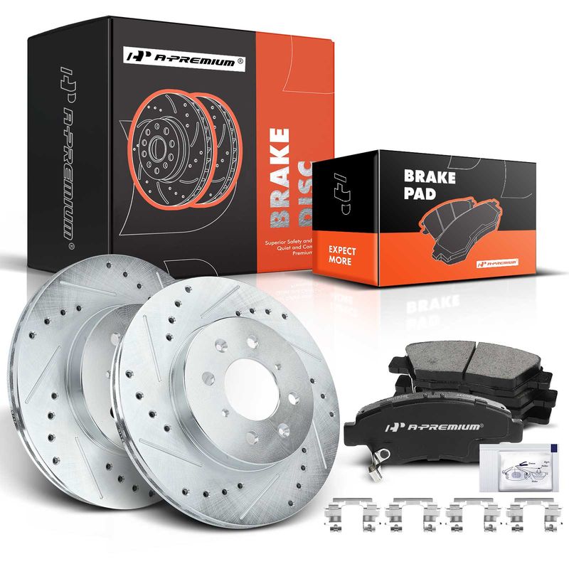 Front Drilled Rotors & Ceramic Brake Pads for Honda Civic del Sol 1994-1997 Fit