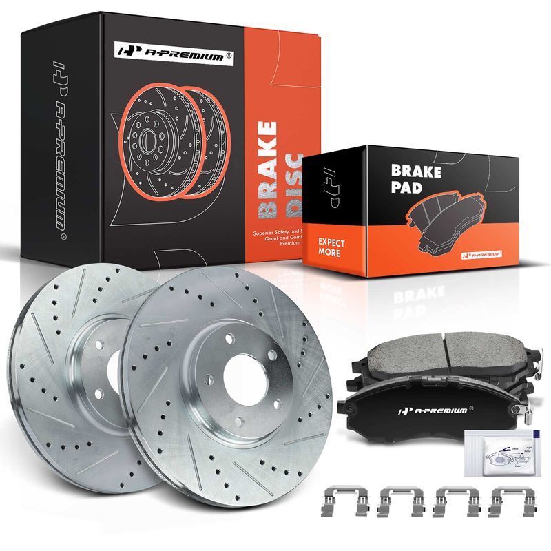 Front Drilled Rotors & Ceramic Brake Pads for Infiniti EX35 G37 M56 QX70 Nissan