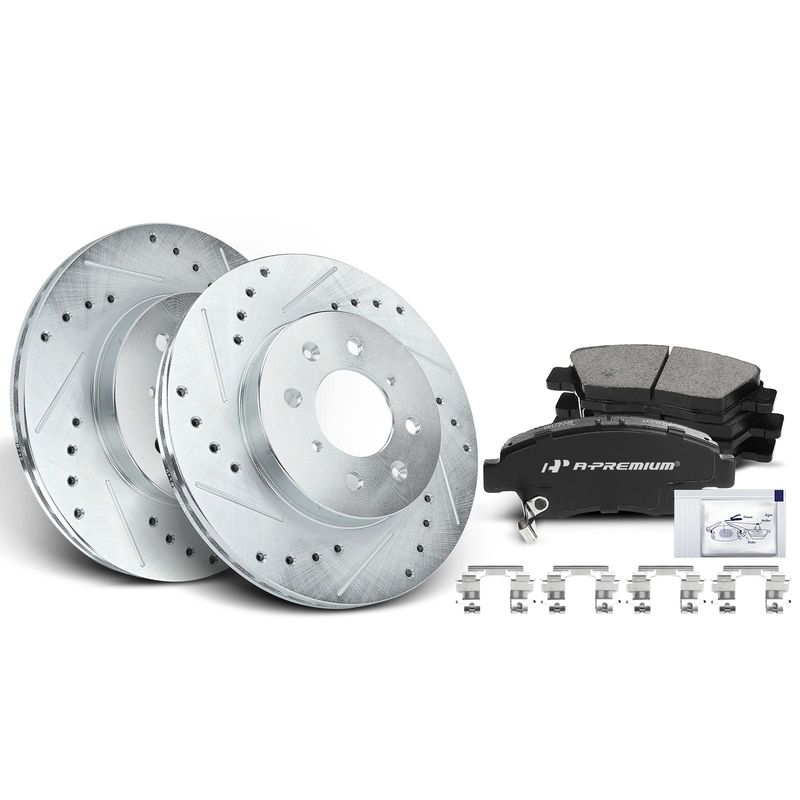Front Drilled Rotors & Ceramic Brake Pads for Honda Civic del Sol 1994-1997 Fit