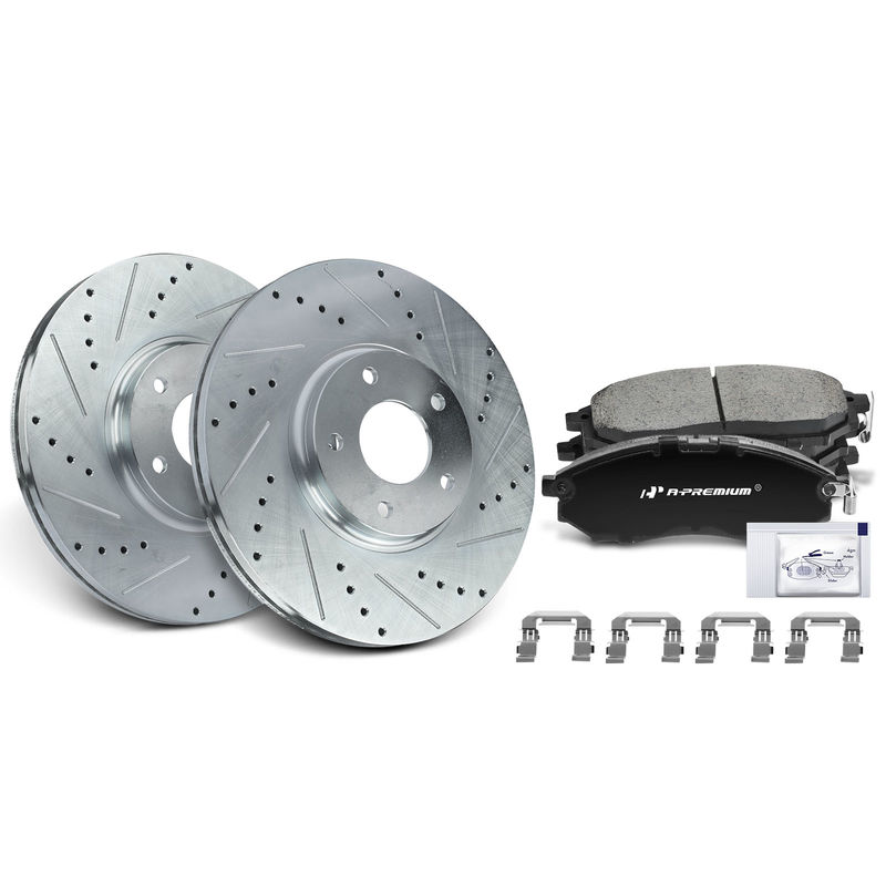 Front Drilled Rotors & Ceramic Brake Pads for Infiniti EX35 G37 M56 QX70 Nissan