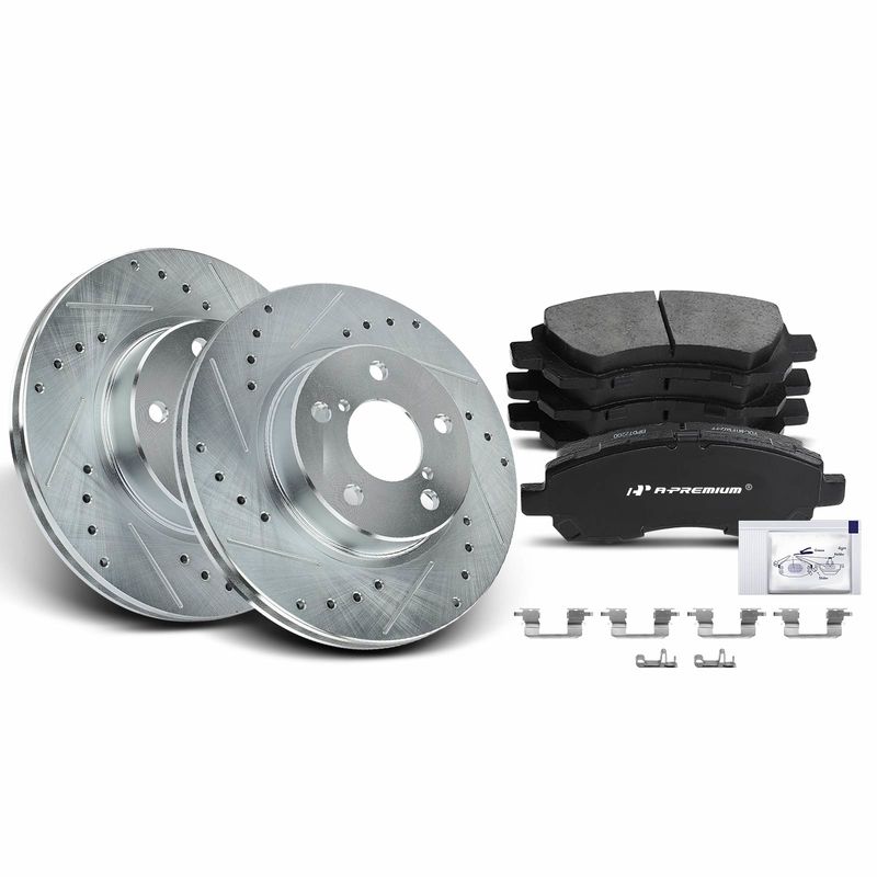Front Drilled Rotors & Ceramic Brake Pads for Subaru Impreza 97-01 Legacy 260mm