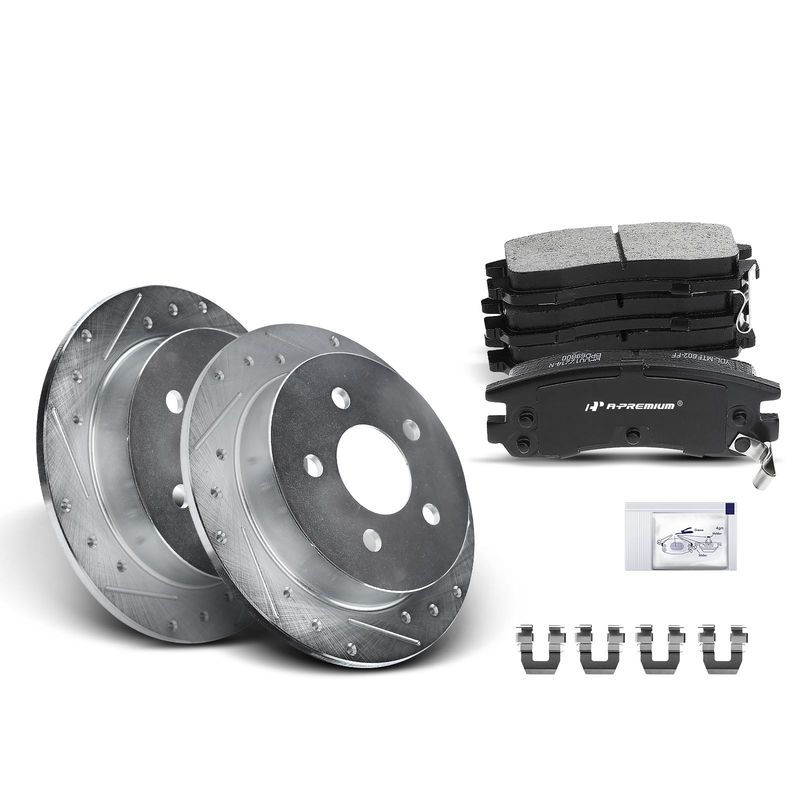 Rear Drilled Rotors & Ceramic Brake Pads for Buick Century Regal Chevy Impala