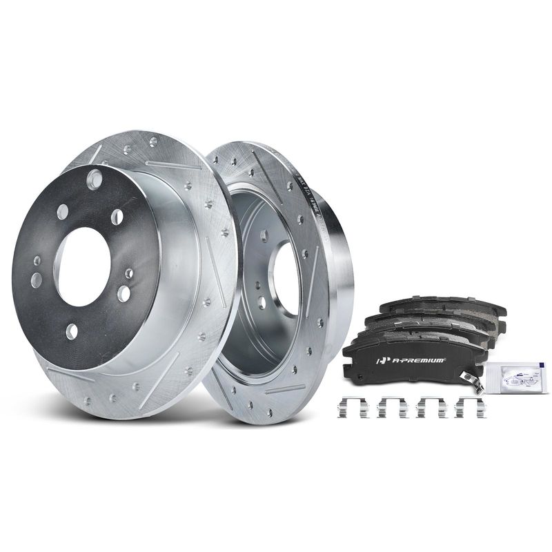 Rear Drilled Rotors & Ceramic Brake Pads for Mitsubishi Eclipse 2006-2012 Galant