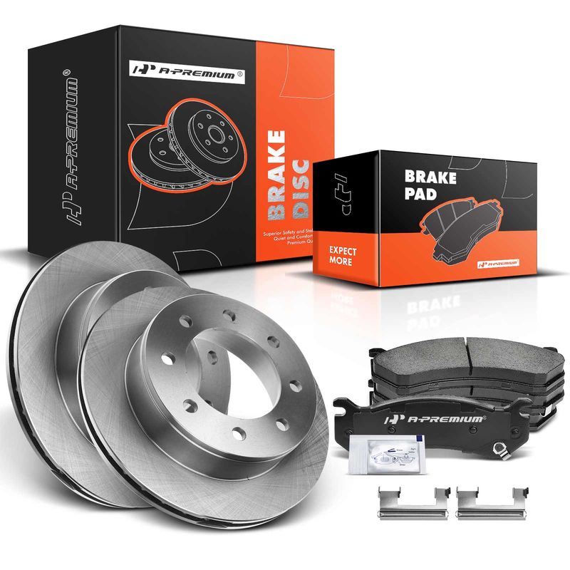Rear Disc Brake Rotors & Ceramic Brake Pads for Chevy Silverado 2500 3500 HD GMC