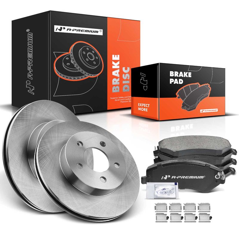 Front Disc Brake Rotors & Ceramic Brake Pads for Jeep Liberty 2002-2007 288mm