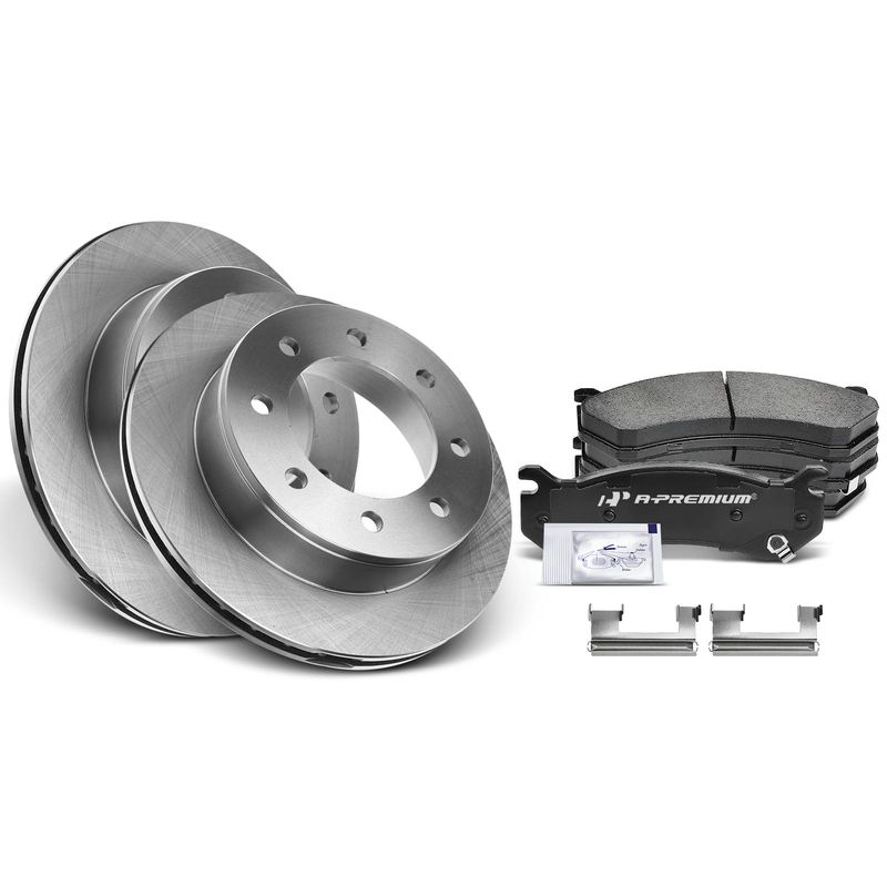 Rear Disc Brake Rotors & Ceramic Brake Pads for Chevy Silverado 2500 3500 HD GMC