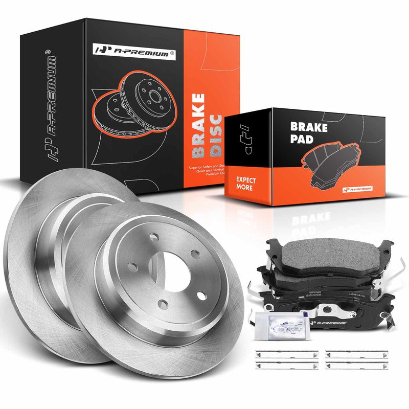 Rear Disc Brake Rotors & Ceramic Brake Pads for Jeep Commander Grand Cherokee