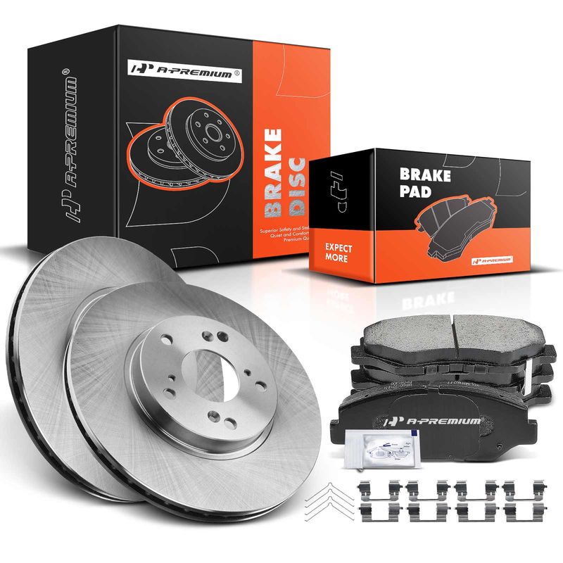 Front Disc Brake Rotors & Ceramic Brake Pads for Honda Accord 2003-2017 Element