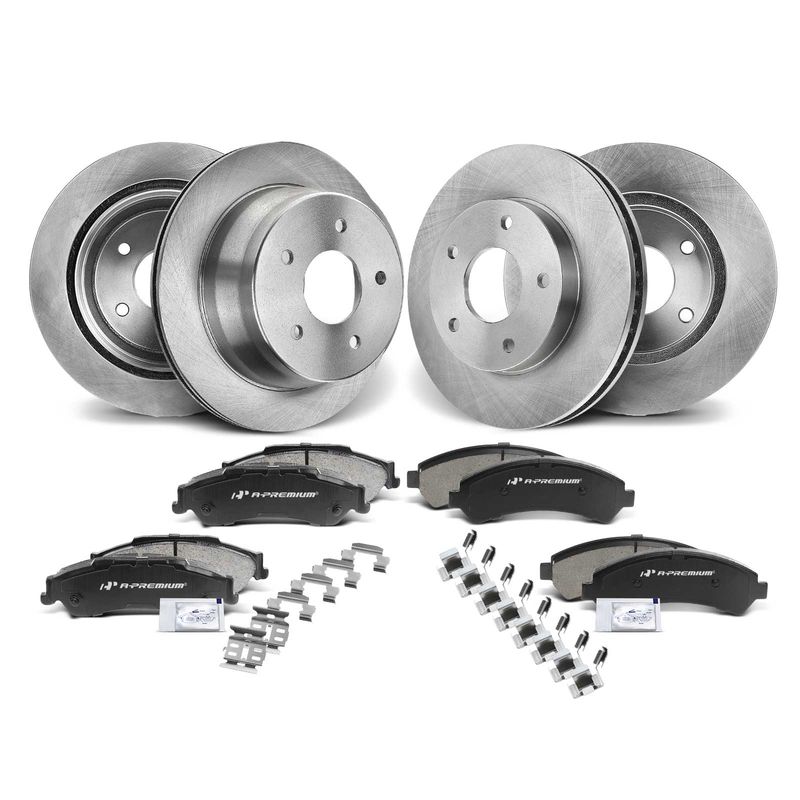 Front & Rear Disc Brake Rotors & Ceramic Brake Pads for Chevy Blazer S10 GMC