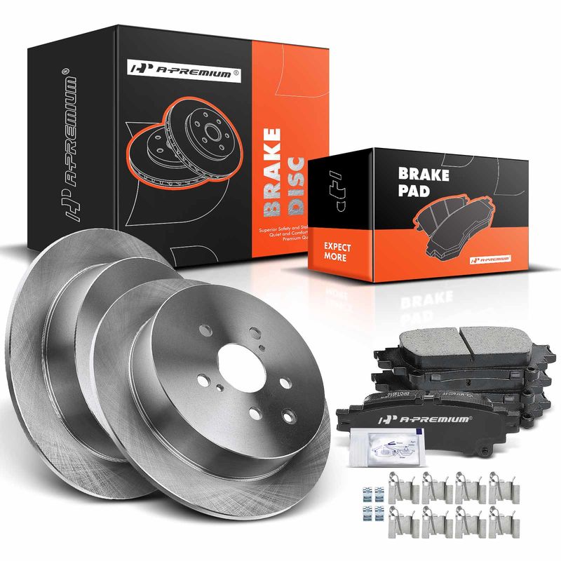Rear Disc Brake Rotors & Ceramic Brake Pads for Lexus RX350 RX450h Toyota Sienna