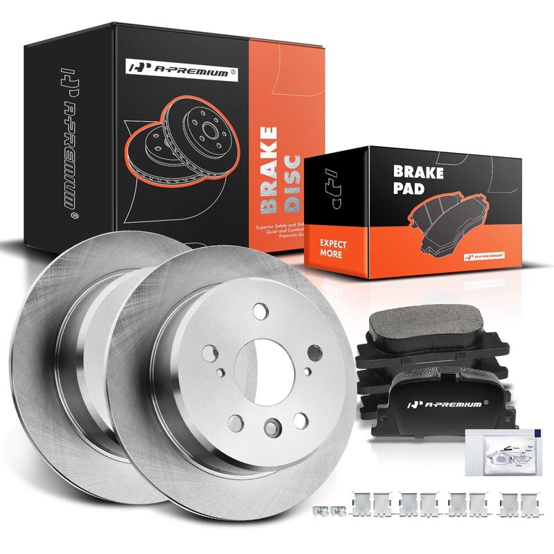Rear Disc Brake Rotors & Ceramic Brake Pads for Buick Allure Chevrolet Impala