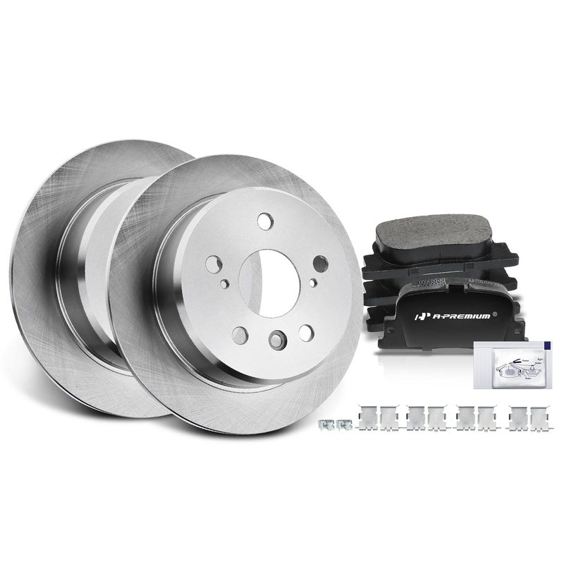 Rear Disc Brake Rotors & Ceramic Brake Pads for Buick Allure Chevrolet Impala