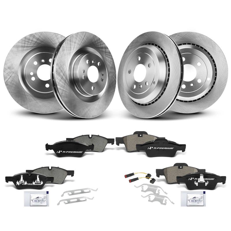 Front & Rear Disc Brake Rotors & Ceramic Brake Pads for Mercedes-Benz GL320 R350