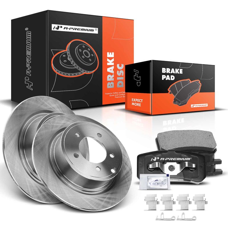 Rear Disc Brake Rotors & Ceramic Brake Pads for Jeep Patriot Mitsubishi Lancer