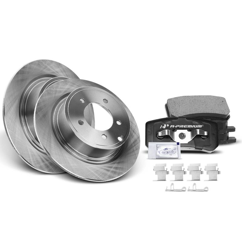 Rear Disc Brake Rotors & Ceramic Brake Pads for Jeep Patriot Mitsubishi Lancer