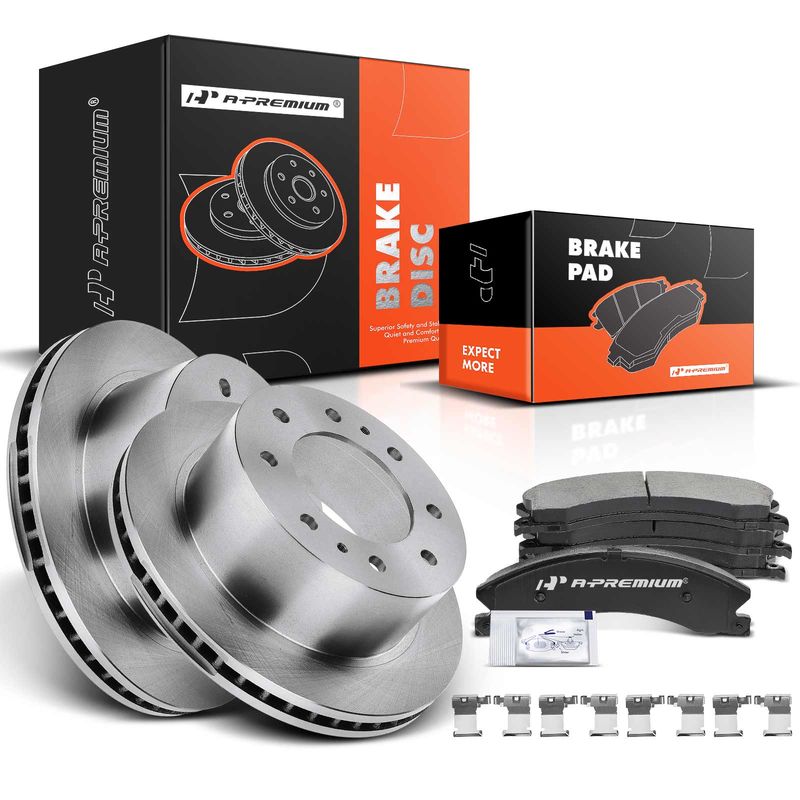 Rear Disc Brake Rotors & Ceramic Brake Pads for Chevrolet Silverado 2500 HD GMC