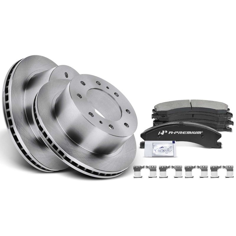 Rear Disc Brake Rotors & Ceramic Brake Pads for Chevrolet Silverado 2500 HD GMC