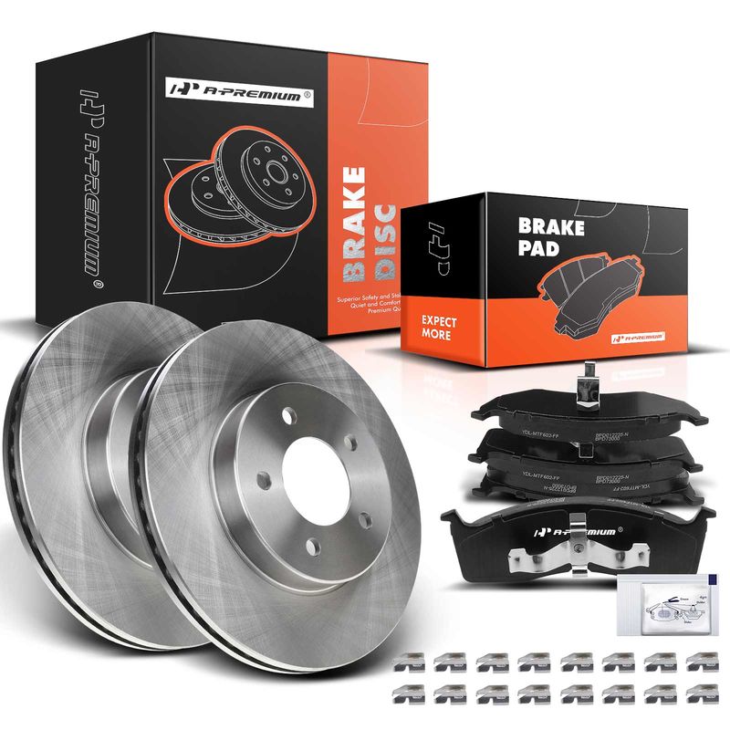 Front Disc Brake Rotors & Ceramic Brake Pads for Chrysler 300M 99-04 Concorde