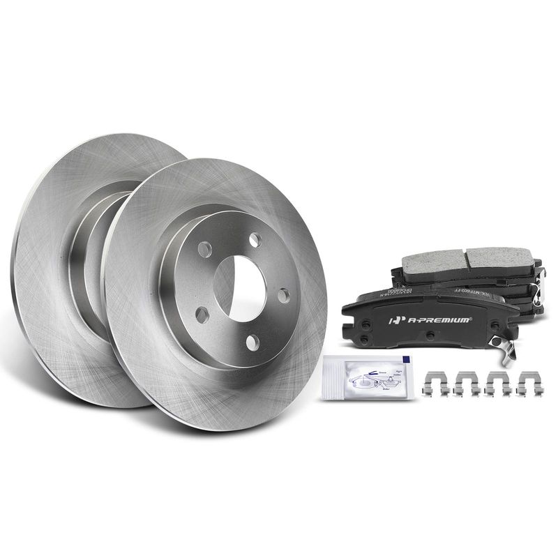 Rear Disc Brake Rotors & Ceramic Brake Pads for Cadillac Seville 98-04 DeVille