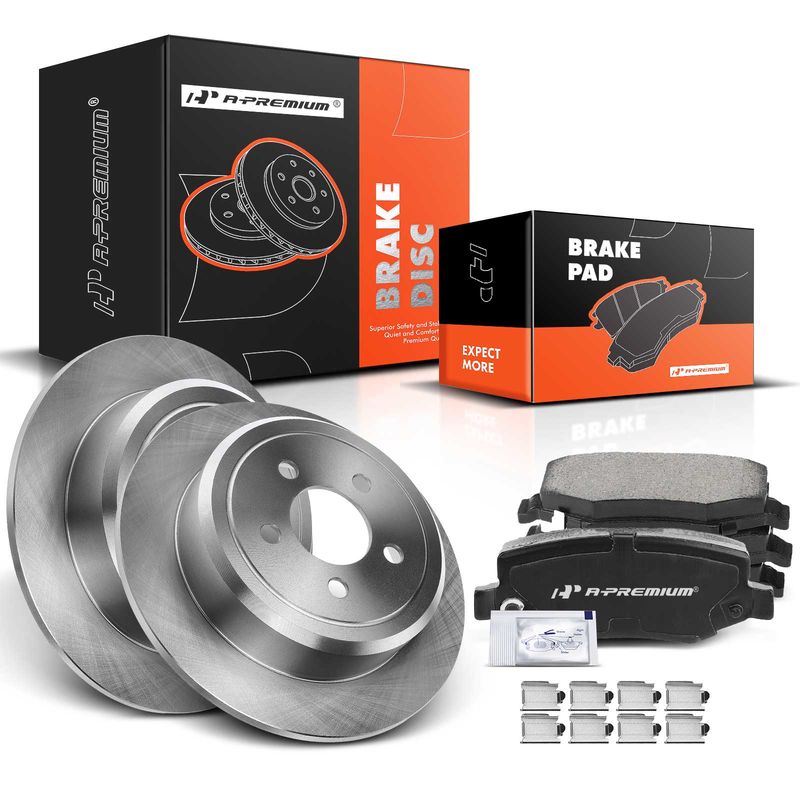 Rear Disc Brake Rotors & Ceramic Brake Pads for Dodge Nitro 07-11 Jeep Liberty