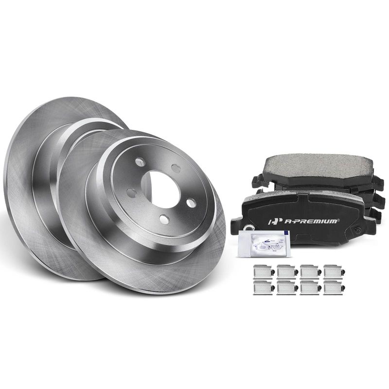 Rear Disc Brake Rotors & Ceramic Brake Pads for Dodge Nitro 07-11 Jeep Liberty