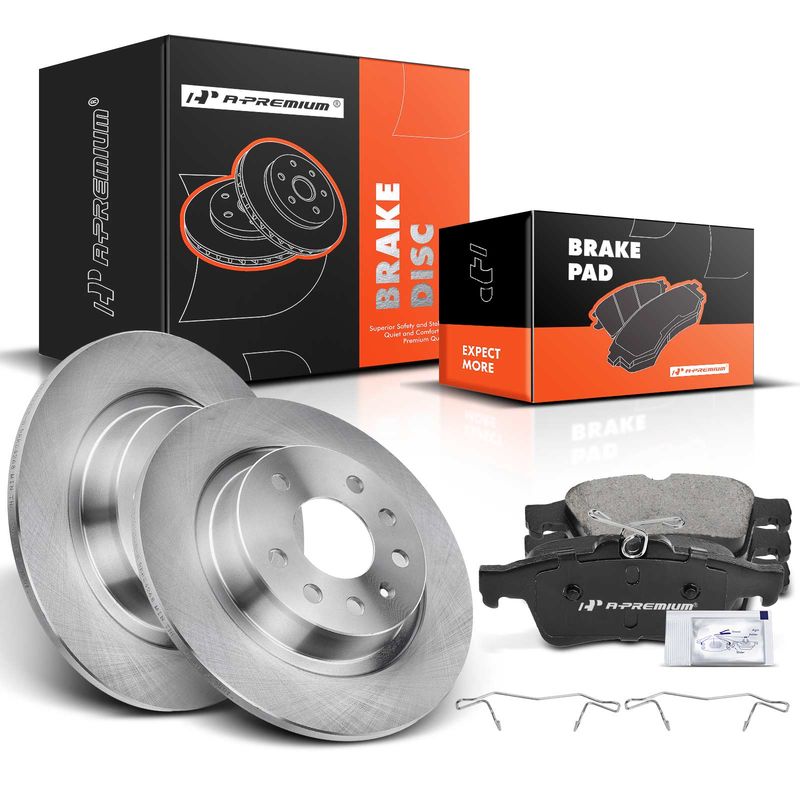 Rear Disc Brake Rotors & Ceramic Brake Pads for Saab 9-3 2004-2011 9-3X L4 2.0L