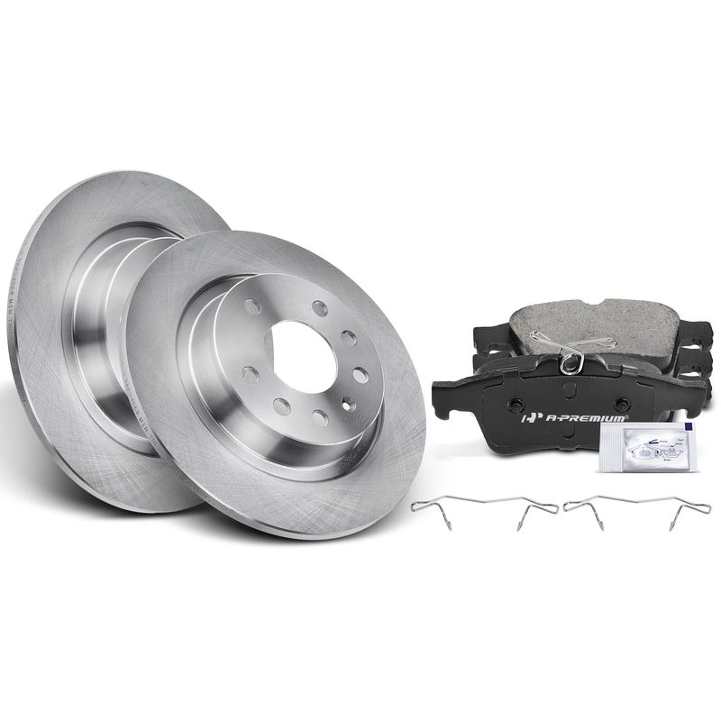 Rear Disc Brake Rotors & Ceramic Brake Pads for Saab 9-3 2004-2011 9-3X L4 2.0L