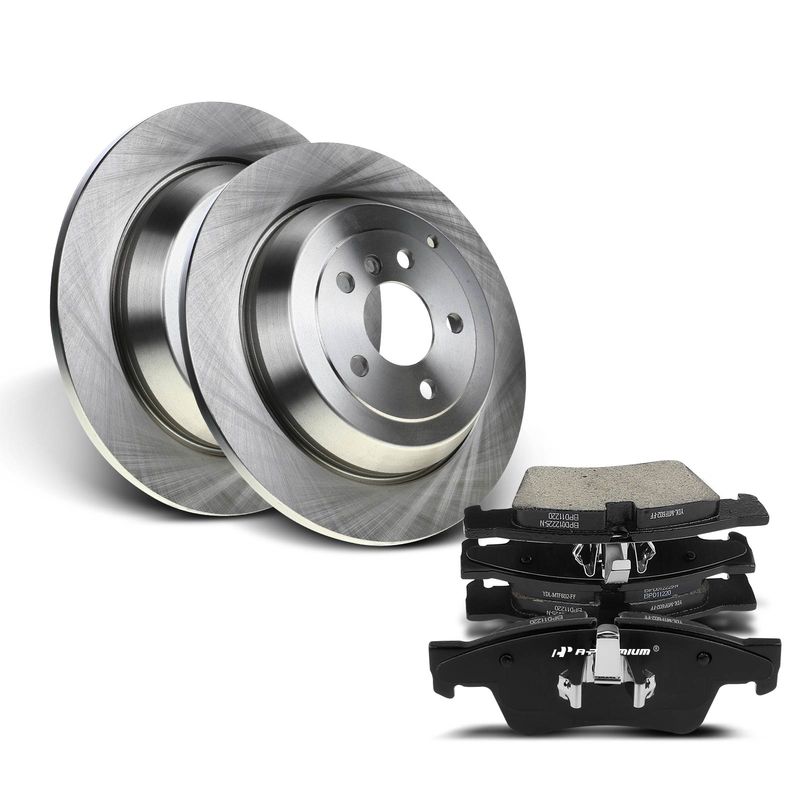 Rear Disc Brake Rotors & Ceramic Brake Pads for Mercedes-Benz ML320 R320 R350