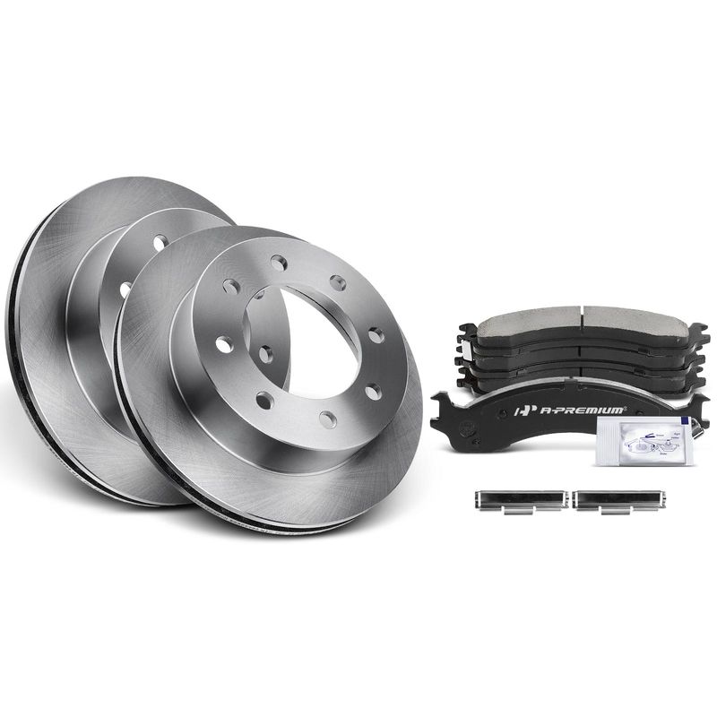 Front Disc Brake Rotors & Ceramic Brake Pads for Dodge Ram 2500 3500 2000-2002