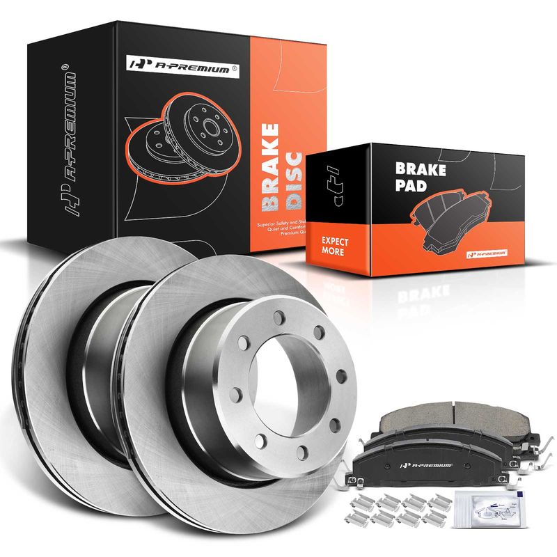 Rear Disc Brake Rotors & Ceramic Brake Pads for Ram 2500 3500 2011-2018 Dodge