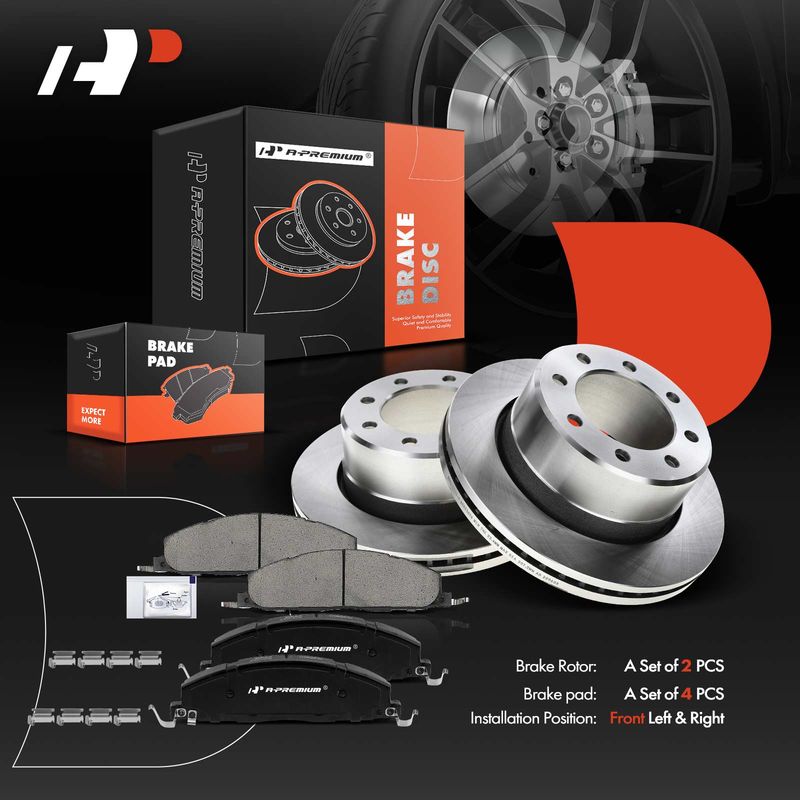 Rear Disc Brake Rotors & Ceramic Brake Pads for Ram 2500 3500 2011-2018 Dodge