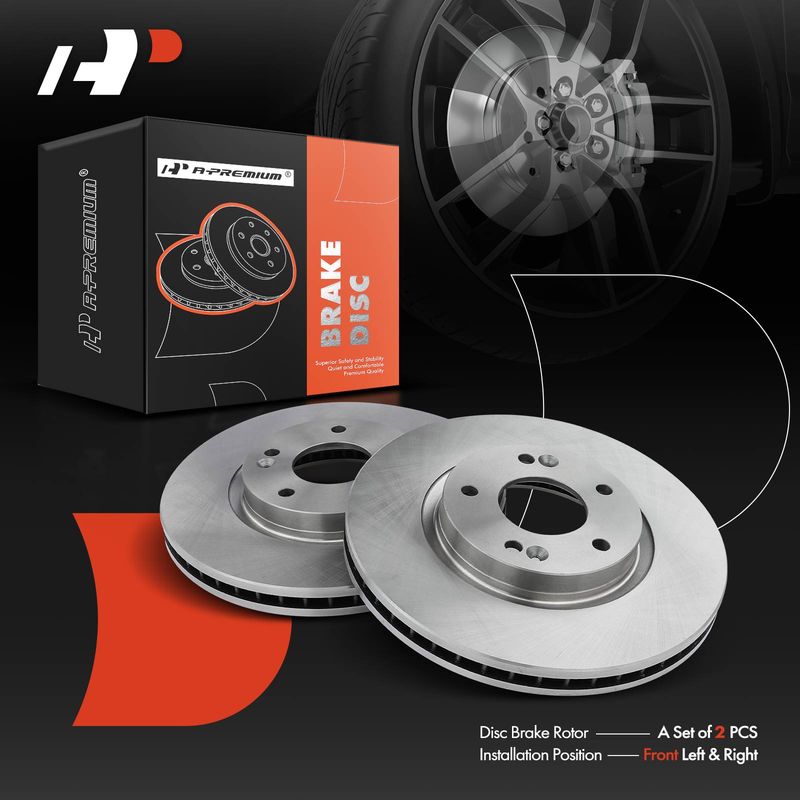 Front Disc Brake Rotors for Hyundai Santa Fe 2007-2009 with 5 Holes