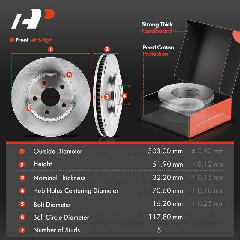 Front & Rear Disc Brake Rotors & Ceramic Brake Pads for Cadillac DeVille Buick