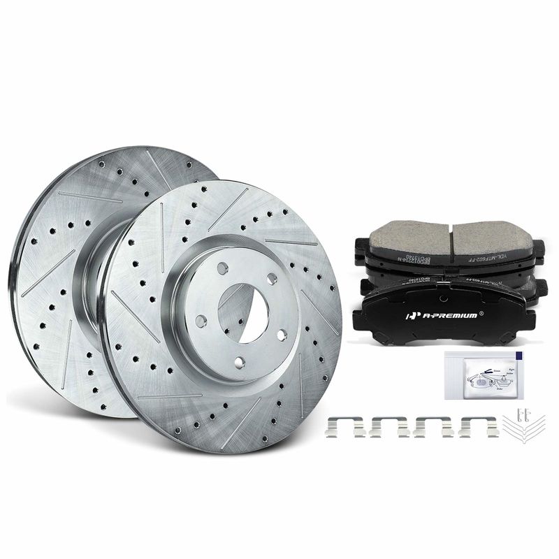 Front Drilled Rotors & Ceramic Brake Pads for Nissan Maxima 09-14 16-19 319.8mm