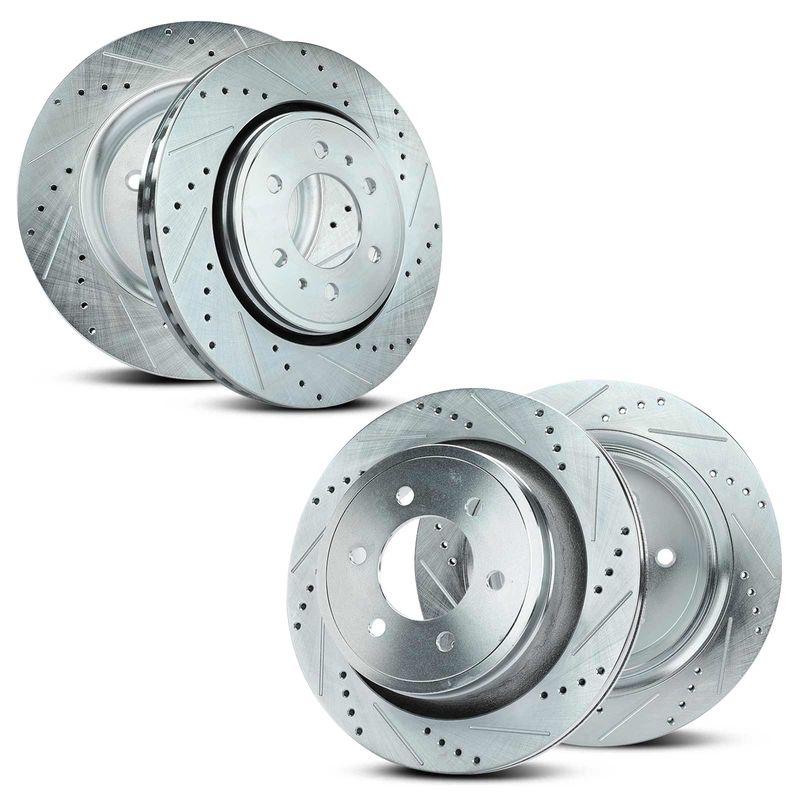 Front & Rear Drilled Brake Rotors for Ford F-150 2012-2020 fit 6-Lug Wheels