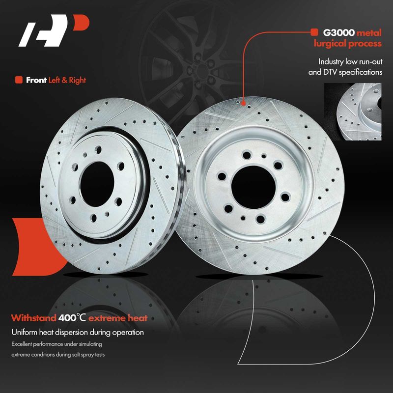 Front & Rear Drilled Brake Rotors for Ford F-150 2012-2020 fit 6-Lug Wheels