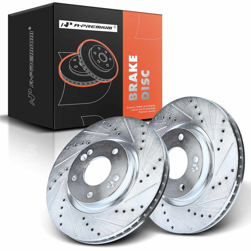 Front Drilled Brake Rotors for Hyundai Sonata 2006-2016 Kia Forte Optima Rondo