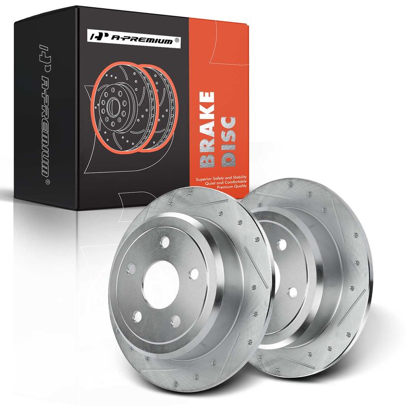 Rear Drilled Brake Rotors for Jeep Wrangler 2007-2017 Wrangler JK 2018