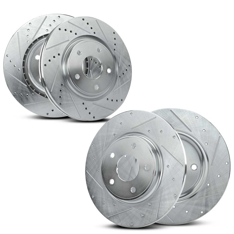 Front & Rear Drilled Brake Rotors for Dodge Journey Chrysler Town & Country Ram