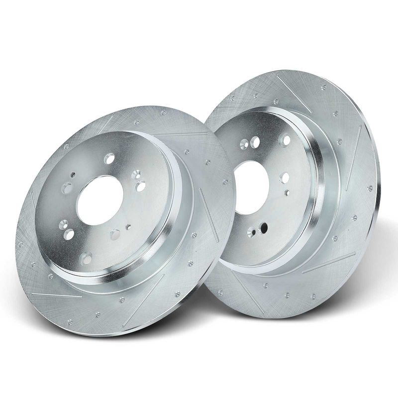 Rear Drilled Brake Rotors for Honda Pilot 2009-2015 Odyssey 11-17 Acura MDX ZDX