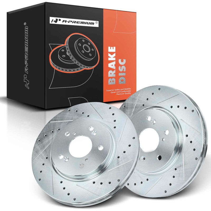 Front Drilled Brake Rotors for Honda CR-V 2007-2016 Crosstour 12-15 Acura RDX